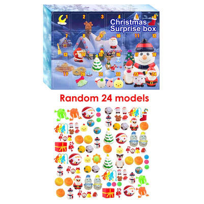 Ziemassvētku Adventes kalendāra rotaļlietu kastīte, 24gab. Komplekts jauks sniegavīrs Moči dzīvnieks 2022. gada Jaungada atskaite, stresa mazināšana, dāvana bērnam