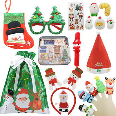 Ziemassvētku Adventes kalendāra rotaļlietu kastīte, 24gab. Komplekts jauks sniegavīrs Moči dzīvnieks 2022. gada Jaungada atskaite, stresa mazināšana, dāvana bērnam