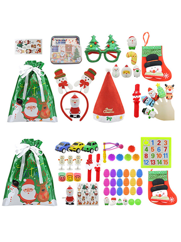 Ziemassvētku Adventes kalendāra rotaļlietu kastīte, 24gab. Komplekts jauks sniegavīrs Moči dzīvnieks 2022. gada Jaungada atskaite, stresa mazināšana, dāvana bērnam