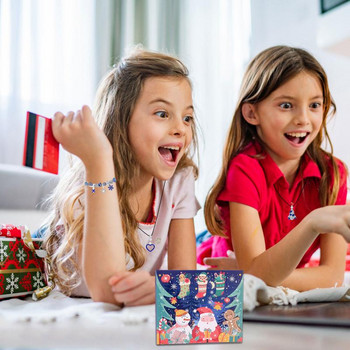 Χριστουγεννιάτικα βραχιόλια ημερολογίου Advent Σετ Blue Series Xmas Countdown Calendar Κοσμήματα Χριστουγεννιάτικα βραχιόλια DIY για κορίτσια