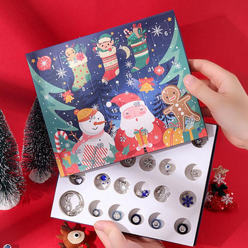 Χριστουγεννιάτικα βραχιόλια ημερολογίου Advent Σετ Blue Series Xmas Countdown Calendar Κοσμήματα Χριστουγεννιάτικα βραχιόλια DIY για κορίτσια
