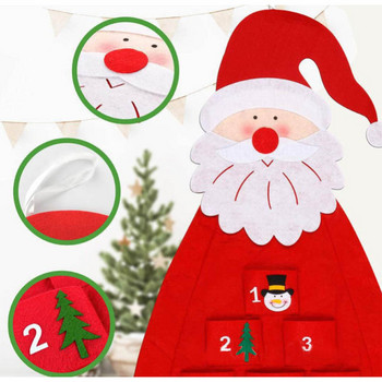 Направи си сам Коледна елха от филц Коледна украса 2023 Home Navidad 2022 Новогодишни орнаменти Дядо Коледа Коледен адвент календар за деца