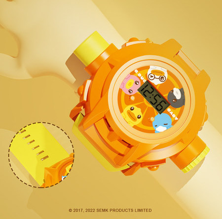 Детски електронен часовник с апликация и силиконова каишка