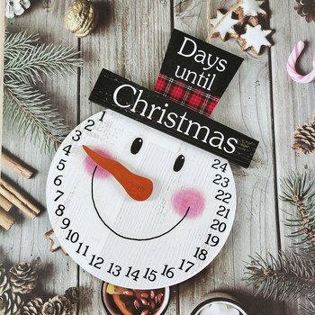 Ξύλινο χριστουγεννιάτικο μενταγιόν Δημιουργικό Ημερολόγιο Χιονάνθρωπος Αντίστροφη μέτρηση Στολίδια Καλά Χριστουγεννιάτικη διακόσμηση για το σπίτι 2021 Ευτυχισμένη Πρωτοχρονιά
