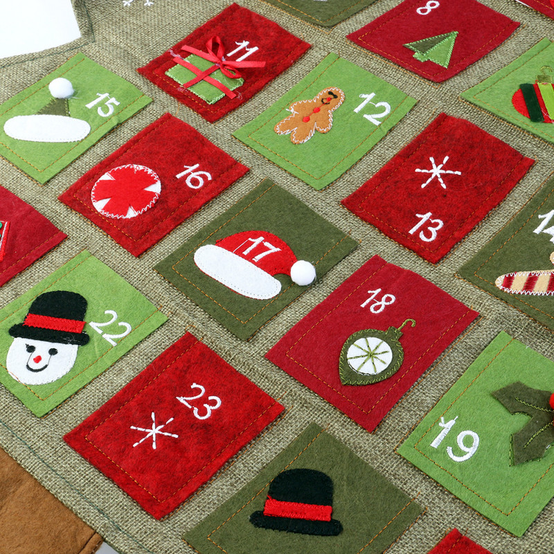 Висящ коледен адвент календар NICEXMAS Обратно броене до коледната елха