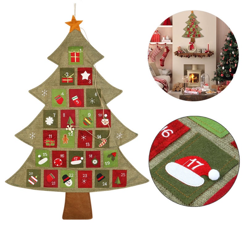 Висящ коледен адвент календар NICEXMAS Обратно броене до коледната елха