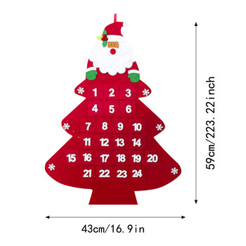 Календар за обратно броене Коледно дърво Дядо Коледа Снежен човек Таймер Врата Стена Прозорец Коледен декор Адвентни календари Декор за дома P1