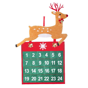 Коледен 24-дневен висящ адвент календар Коледно обратно броене 24-дневен календар Висулка Коледна елха Декорация Елк Календар