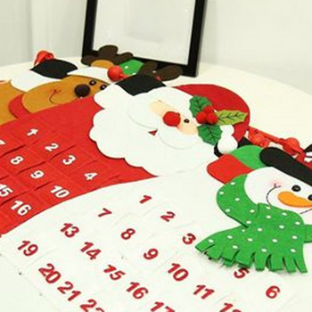 Κρεμαστό Ημερολόγιο Χριστουγέννων Αντίστροφη μέτρηση για το χριστουγεννιάτικο δέντρο στολίδια Δώρο Διακοσμήσεις Ημερολόγιο Άγιου Βασίλη με τσέπες