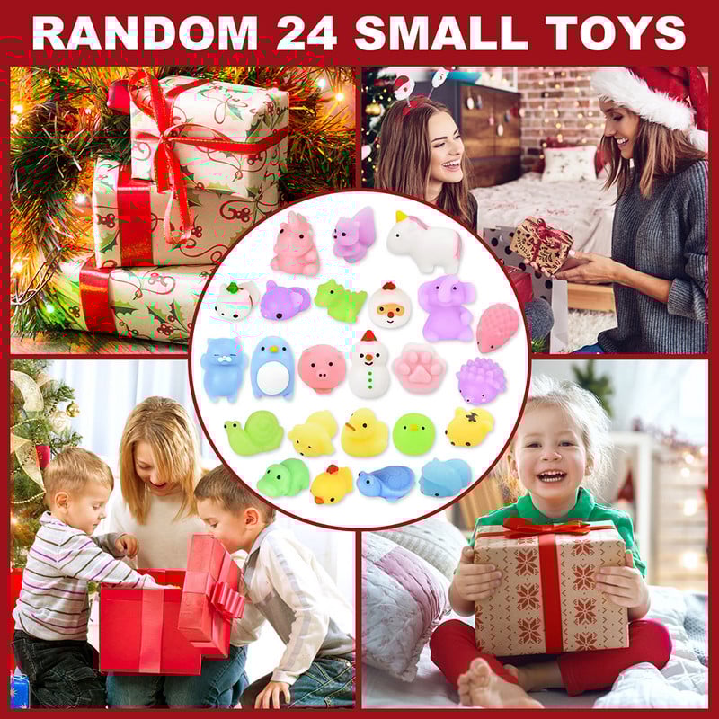 1 комплект Адвент календар Дядо Коледа Снежен човек Играчка за облекчаване на стреса Мистериозна кутия за възрастни деца 2023 Нова година Обратно броене Адвент Коледен подарък