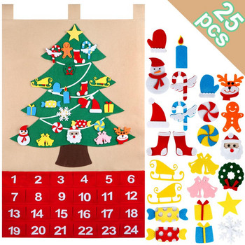OurWarm Направи си сам Коледен адвентен календар Стикер за попълване на номера Стенен вечен календар Коледна украса за деца Дом Семейство 2022