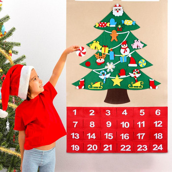 OurWarm Направи си сам Коледен адвентен календар Стикер за попълване на номера Стенен вечен календар Коледна украса за деца Дом Семейство 2022