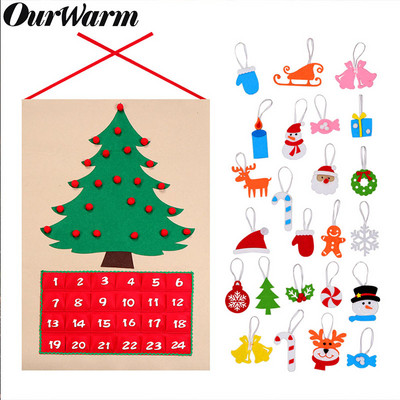 OurWarm DIY Christmas Advent Calendar Fill Number Αυτοκόλλητο τοίχου Διαρκές ημερολόγιο Χριστουγεννιάτικη διακόσμηση για παιδιά στο σπίτι Οικογένεια 2022