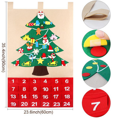 OurWarm DIY Christmas Advent Calendar Fill Number Αυτοκόλλητο τοίχου Διαρκές ημερολόγιο Χριστουγεννιάτικη διακόσμηση για παιδιά στο σπίτι Οικογένεια 2022