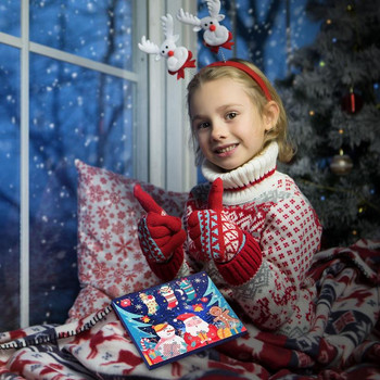 Коледен адвент календар Гривни Календар с обратно отброяване Коледна тематика Направи си сам бижута Талисман за деца Коледни тематични подаръци 2023 г.