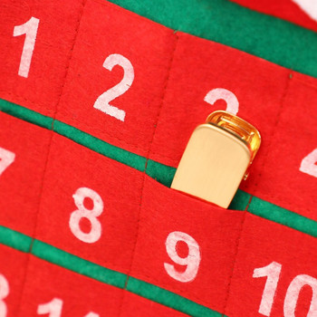 Коледен календар за обратно броене Дядо Коледа Снежен човек Xmas Advent Timer Нетъкан Коледен календар за обратно броене Стенен календар Декорации за дома
