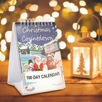 Ημερολόγιο αντίστροφης μέτρησης Χριστουγέννων 100 Ημερών Ανθεκτικό και υψηλής ποιότητας Εορταστικό Ημερολόγιο Επιτραπέζιας αντίστροφης μέτρησης Tear-Off Ημερολόγιο αντίστροφης μέτρησης