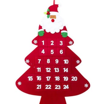 Christmas Advent Calendar Επαναχρησιμοποιήσιμα Ημερολόγια αντίστροφης μέτρησης 24 ημερών Χριστουγεννιάτικα εορταστικά ημερολόγια Δημιουργικό στολίδι τοίχου για το σπίτι