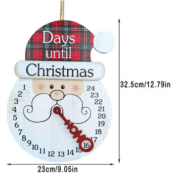 Ξύλινο χριστουγεννιάτικο Santa Advent Calendar Αντίστροφη μέτρηση Αριθμός 1-24 Ετικέτες Αρχική Σπίτι Χριστουγεννιάτικες Διακοσμήσεις Advent Calendar