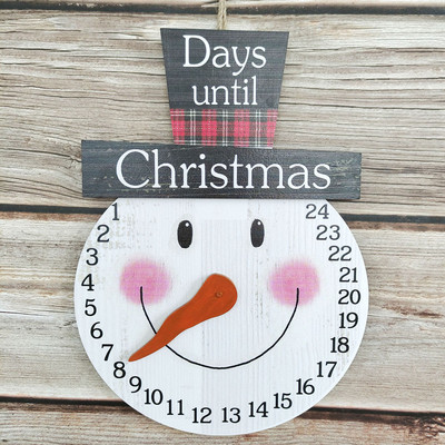 Ξύλινο χριστουγεννιάτικο Santa Advent Calendar Αντίστροφη μέτρηση Αριθμός 1-24 Ετικέτες Αρχική Σπίτι Χριστουγεννιάτικες Διακοσμήσεις Advent Calendar