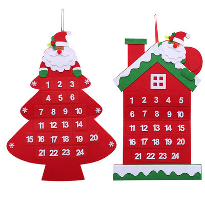 Lovely Christmas Advent Calendar Χριστουγεννιάτικο δεντρόσπιτο Κρεμαστά στολίδια Δημιουργική αντίστροφη μέτρηση Ημερολόγιο πάρτι Εμφάνιση παραθύρου Διακόσμηση σπιτιού