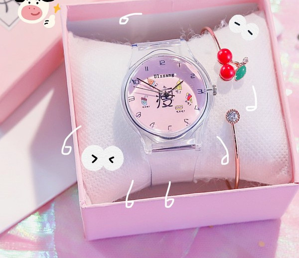 Детски ежедневен часовник с прозрачна каишка 