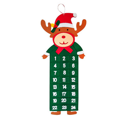 2023 Felt Christmas Advent Calendar Wall Santa Advent Calendar with Pockets 24 Days Reusable Christmas Countdown Calendar