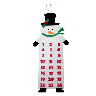 2023 Felt Christmas Advent Calendar Wall Santa Advent Calendar with Pockets 24 Days Reusable Christmas Countdown Calendar