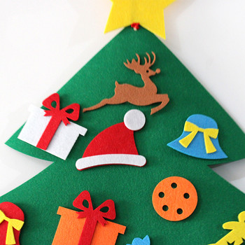 Felt Christmas Advent Calendar Κρεμαστό χριστουγεννιάτικο δέντρο αντίστροφη μέτρηση Ημερολόγιο Φεστιβάλ DIY διακόσμηση για παιδιά (Σκούρο πράσινο)