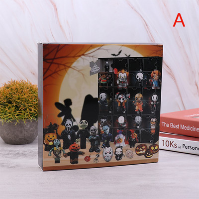 24 τμχ Halloween Doll Advance Calendar Blind Box Δώρο για αντίστροφη μέτρηση Ημερολόγιο Στολίδια δωματίου Παιχνίδι για παιδιά Δώρα διακοπών
