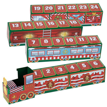 Advent Calendar Train Коледен подарък за деца Advent Calendar 24 Countdown Train cabin Xmas New Year Christmas Decoration Gifts