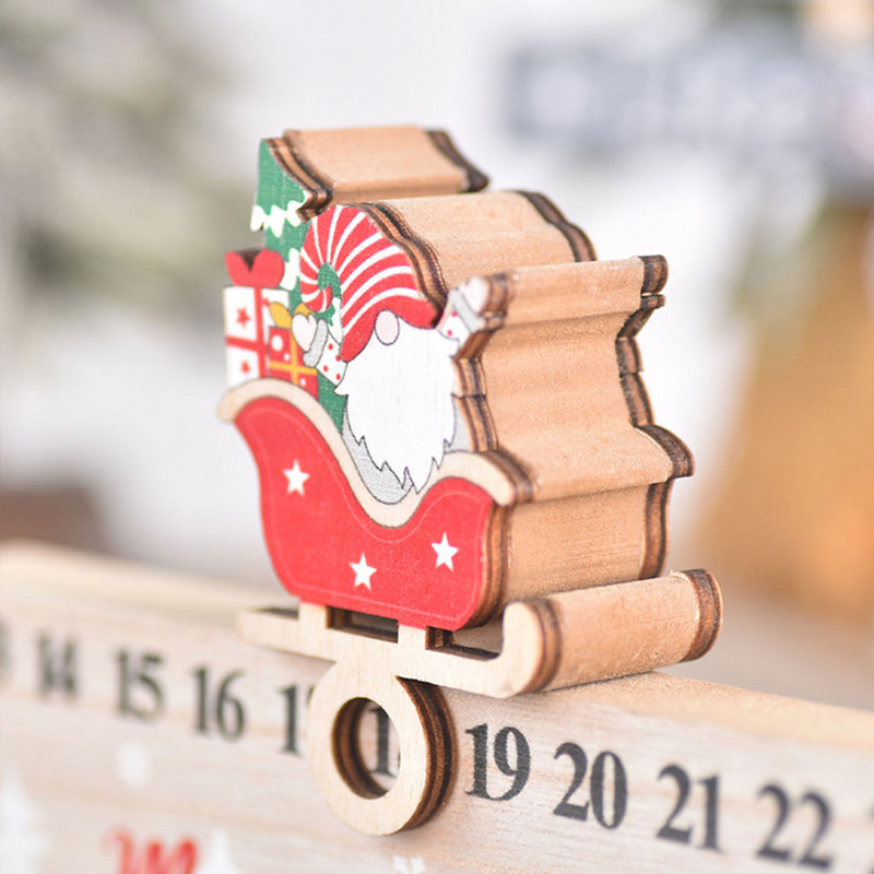 Коледен адвент календар 2022 Иновативен мобилен дизайн Обратно броене до Коледа Дървени адвент календар Декорации Парти консумативи