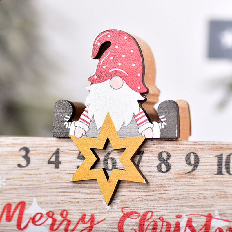 Коледен адвент календар 2022 Иновативен мобилен дизайн Обратно броене до Коледа Дървени адвент календар Декорации Парти консумативи