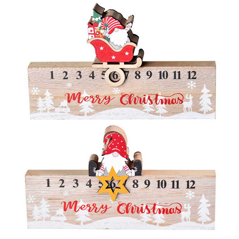 Коледен адвент календар 2022 Иновативен мобилен дизайн Обратно броене до Коледа Дървени адвент календар Декорации Парти консумативи