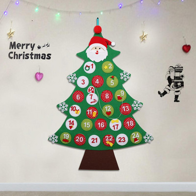Mūsu siltie Ziemassvētku rotājumi Adventes kalendārs Jaungada filcs Atpakaļskaitīšanas kalendārs Sienas piekarināmais rotājums DIY Kid Dāvanu mājas dekorēšana