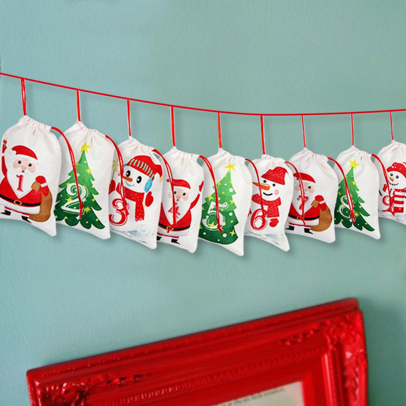 OurWarm Коледна украса Адвент календар Новогодишен филц Календар за обратно броене Стенен орнамент Направи си сам Детски подарък Декорация за дома