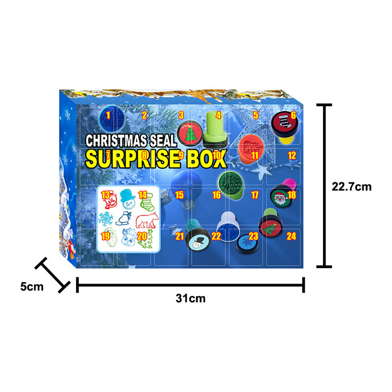 Коледна 24-дневна подаръчна кутия за обратно броене Креативен коледен адвентен календар Печатна играчка Страхотен подарък за деца Коледна украса LBS