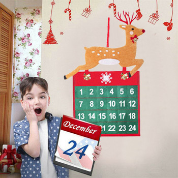 Коледно обратно броене 24-дневен календар с висулка Украса за коледна елха Календарни декорации за домашни орнаменти Висулка за коледно дърво