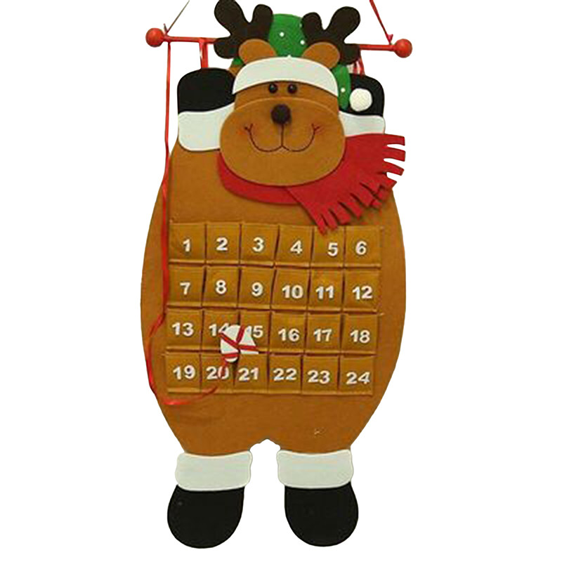 Коледен календар Дядо Коледа Снежен човек Santa Claus Xmas Advent Timer Door Wall Window Christmas Decor Advent Calendars Decor