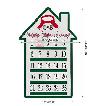 2022 Мини стенен календар Коледен адвентен календар Направи си сам Ръчно движещ се дървен блок 2022 Календар на врата Голям празен календар