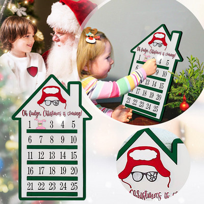 Μίνι ημερολόγιο τοίχου 2022 Christmas Advent Calendar DIY Εγχειρίδιο Moving Wooden Block 2022 λαιμό Ημερολόγιο Μεγάλο κενό ημερολόγιο