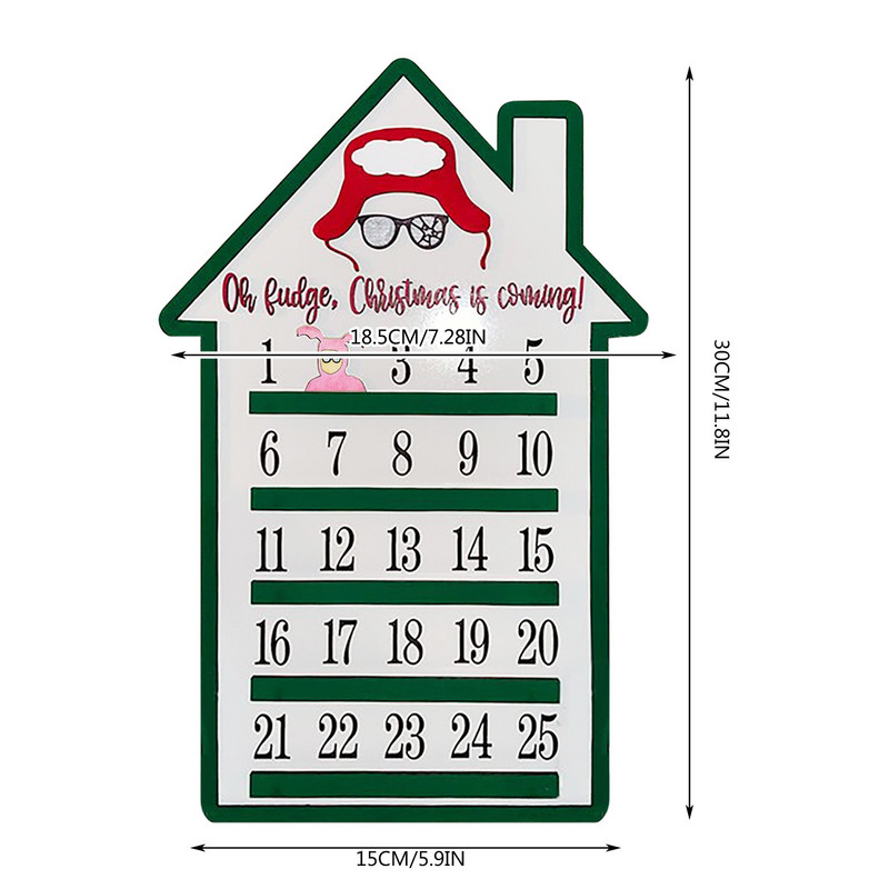 2022 Мини стенен календар Коледен адвентен календар Направи си сам Ръчно движещ се дървен блок 2022 Календар на врата Голям празен календар