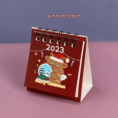 2023. gada Ziemassvētku galda kalendārs, stāvošs pārslēgts no 2022. gada augusta līdz 2023. gada decembrim darbvirsmas kalendārs multfilmu pārnēsājamais mini galda kalendārs