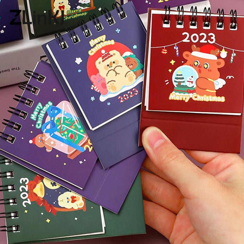 2023. gada Ziemassvētku galda kalendārs, stāvošs pārslēgts no 2022. gada augusta līdz 2023. gada decembrim darbvirsmas kalendārs multfilmu pārnēsājamais mini galda kalendārs