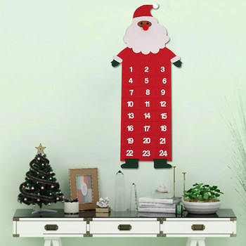 Μεγάλο χριστουγεννιάτικο ημερολόγιο από τσόχα με τσέπες δώρο Άγιος τάρανδος ή χιονάνθρωπος για παιδιά 2