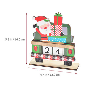 Ημερολόγιο Χριστουγεννιάτικη αντίστροφη μέτρηση Advent Ξύλινο ντεκόρ Perpetual Aesthetic Πράσινο Δωμάτιο Μπλοκ Διακόσμηση Επιτραπέζιο Μπλοκ Ημερολόγιο