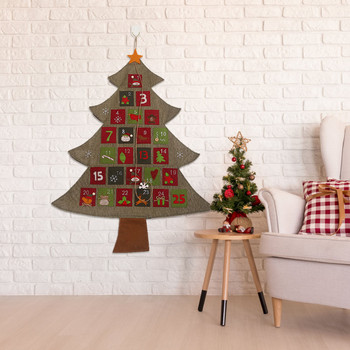 Офисният календар Коледна украса Коледно дърво Ленен календар Стенен календар Обратно броене 16-месечен стенен календар -2022