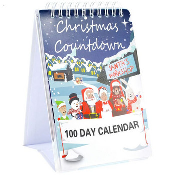 Коледен календар за обратно броене 100 дни 2022 Коледен календар за обратно броене Адвент календар Настолен календар Орнамент