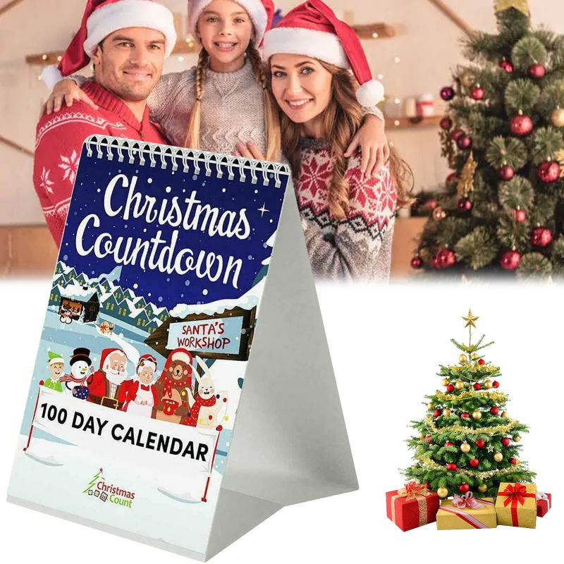 Коледен календар за обратно броене 100 дни 2022 Коледен календар за обратно броене Адвент календар Настолен календар Орнамент