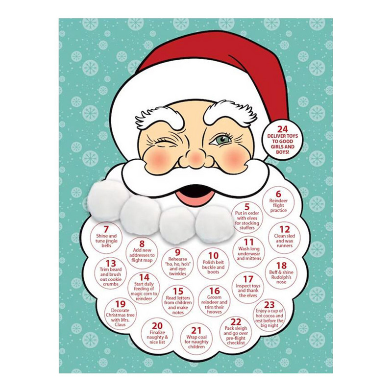 Красота Адвент календар Обратно броене до 24 дни Коледа 24 дни Обратно броене до Коледа Дядо Коледа Глава Брада Календар 2022 Вселена